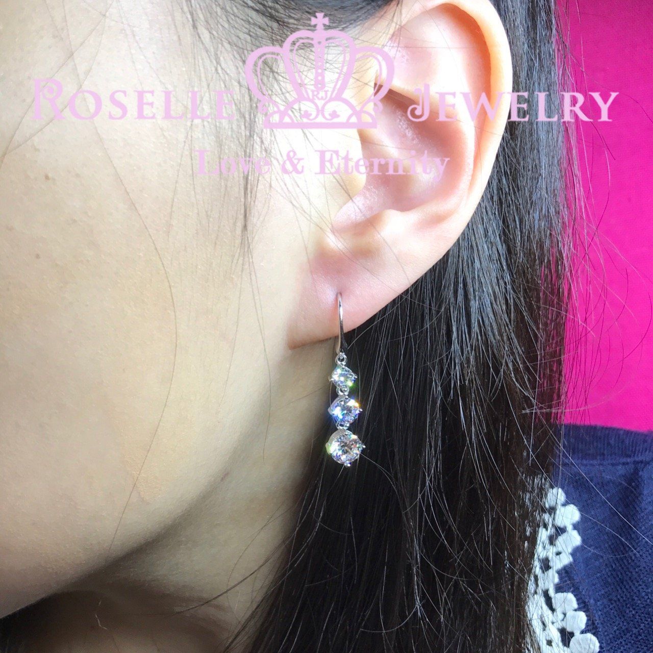 Three Stone Drop Earrings - Elegant Dangle Earrings for Women | Perfect for Weddings, Parties & Special Occasions