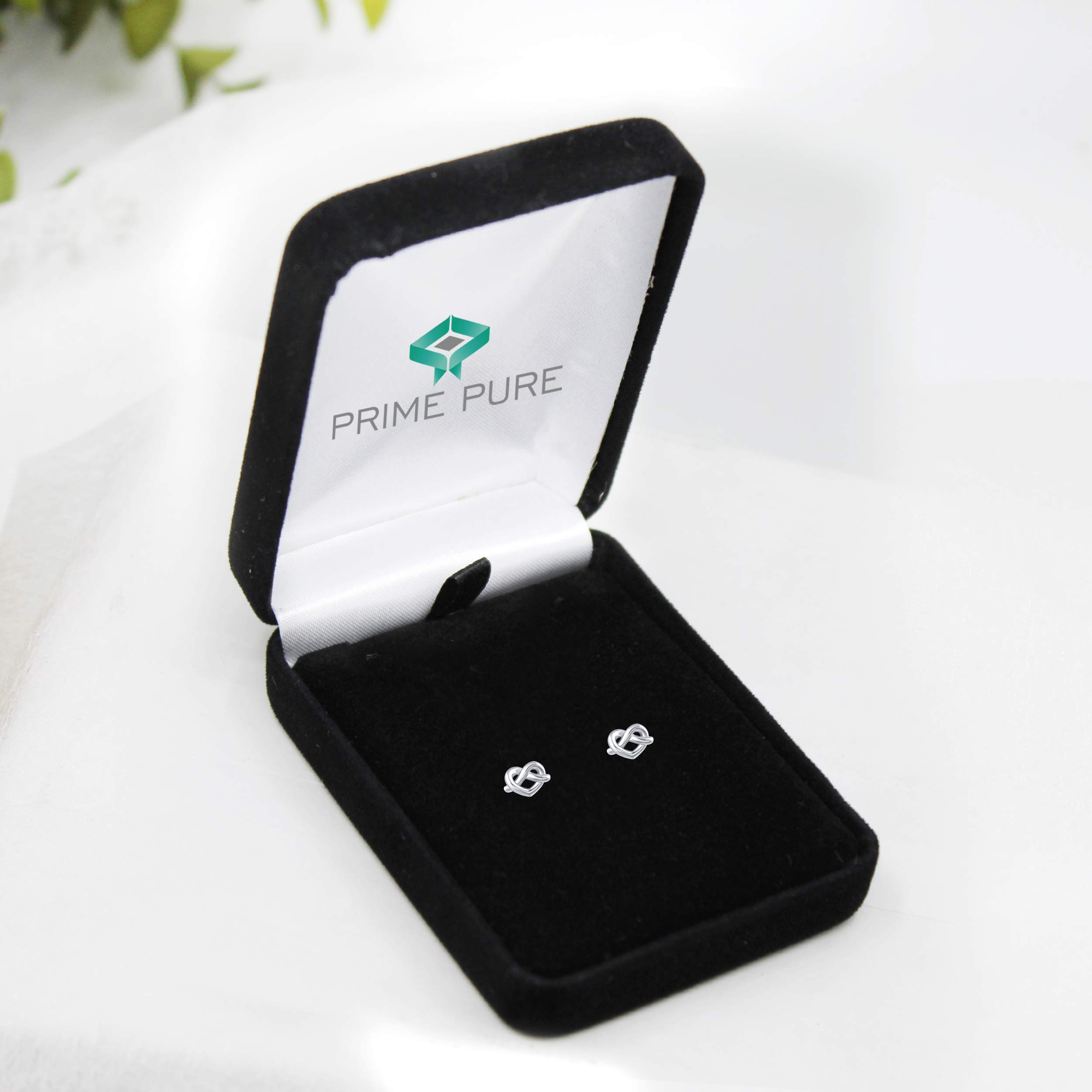 925 Sterling Silver Heart Knot Swirl Stud Earrings - Romantic Gift for Women, Perfect for Valentine's Day, Anniversary & Date Night Jewelry
