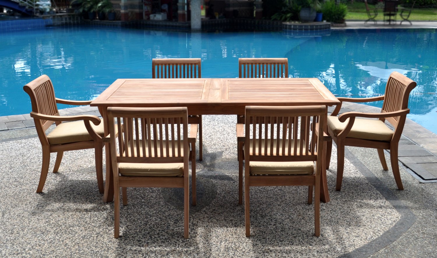 Premium 7-Piece Teak Wood Outdoor Dining Set - 71