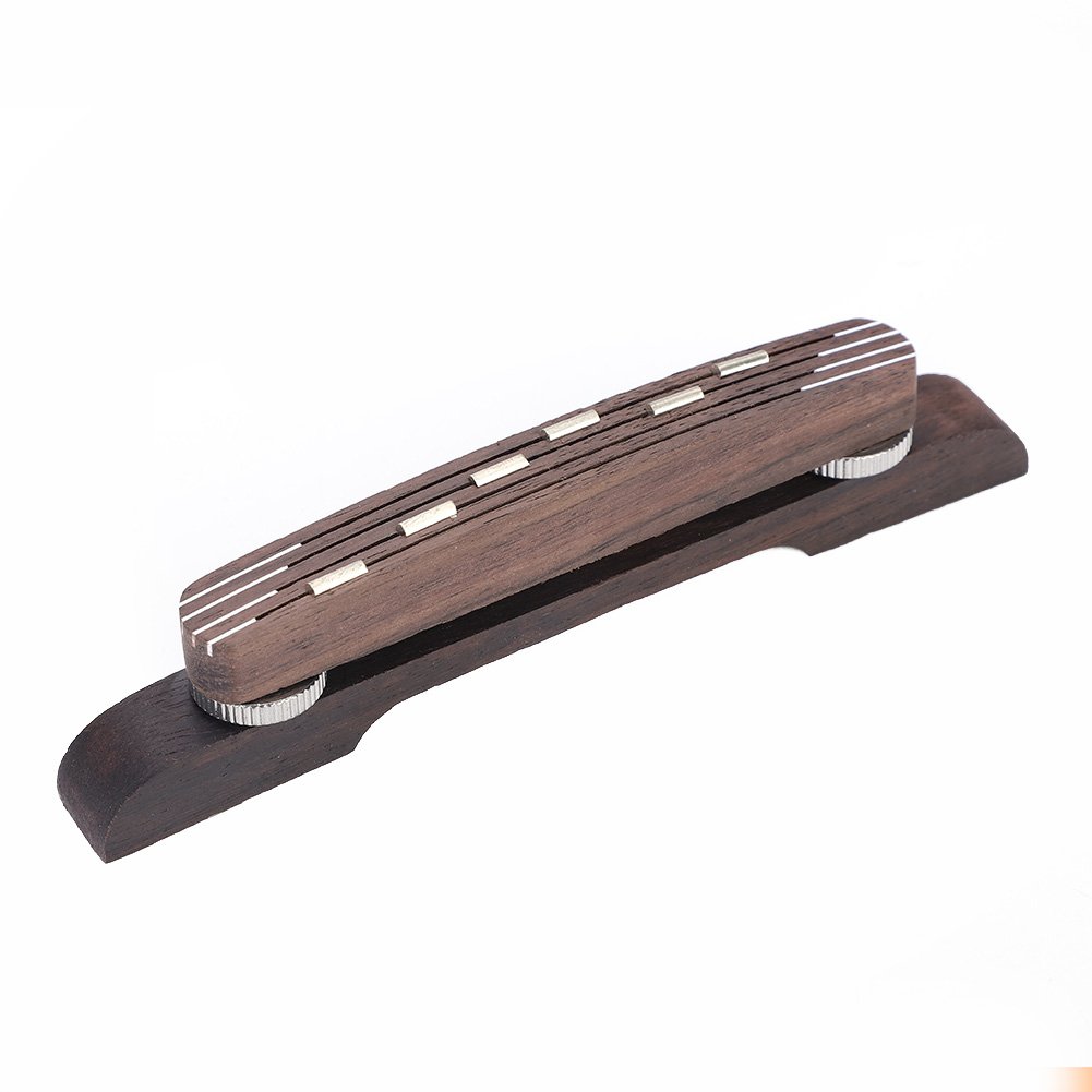 Adjustable Guitar Bridge for 6-String Jazz Guitar - Rosewood Repair Part & Accessory with Height Control | Perfect for Guitar Maintenance, Setup & Sound Enhancement