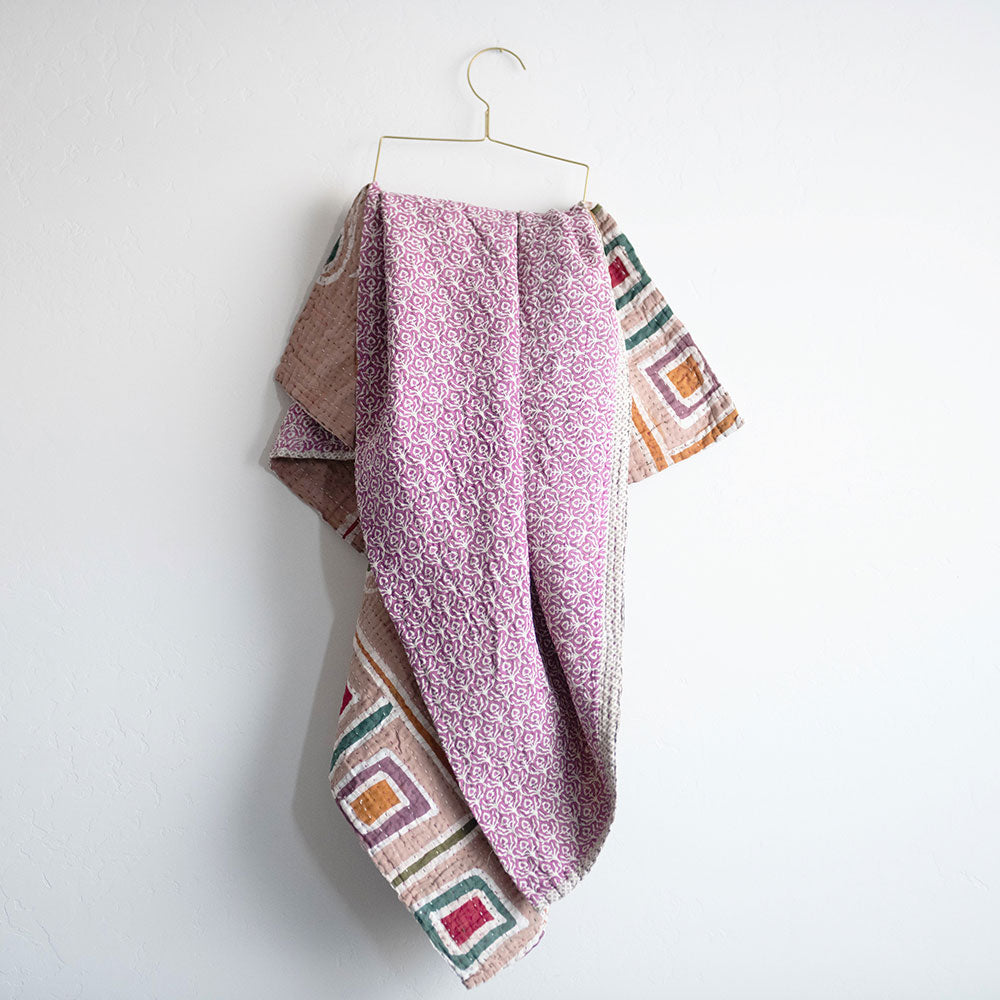 Soft Kantha Baby Blanket CB9050 - Handmade Cotton Swaddle Blanket for Newborns & Infants - Perfect for Nursery, Stroller, and Gift Giving