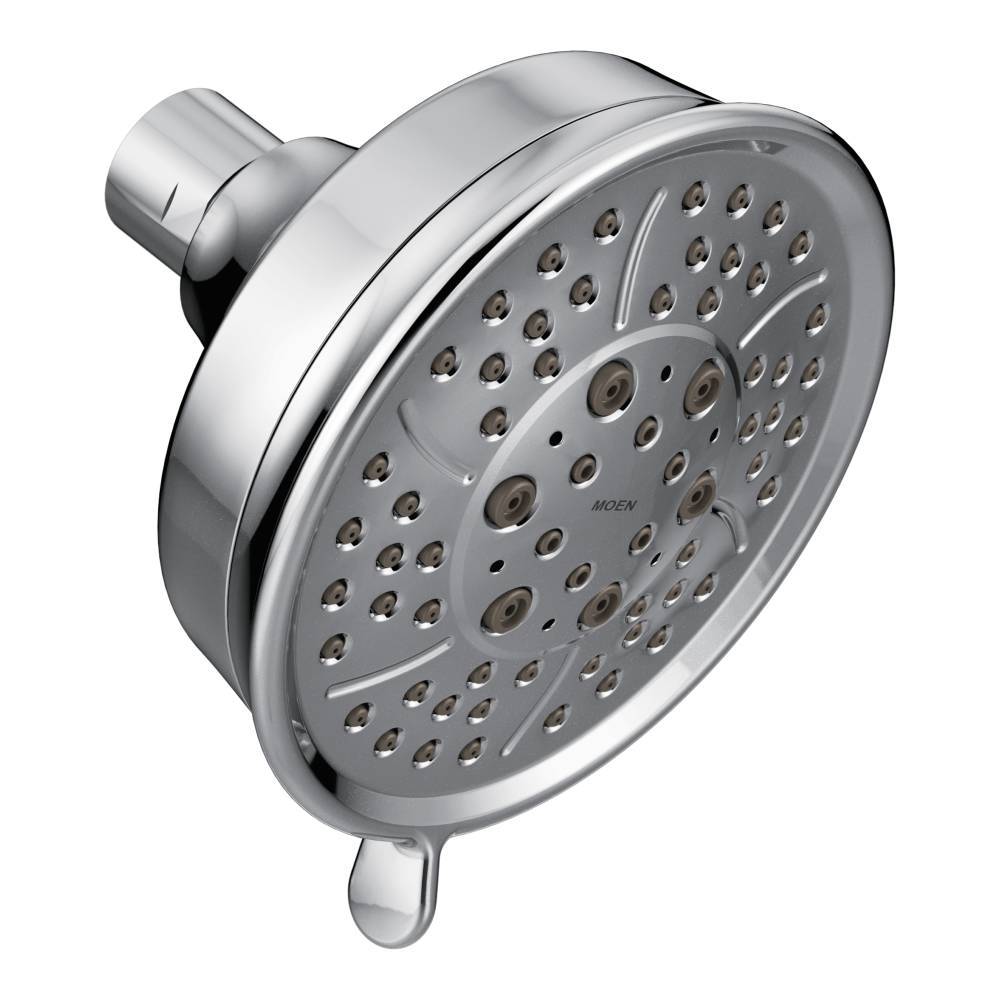 Moen 3638 Chrome 4-Function Shower Head - High Pressure Rainfall, Massage, Mist & Jet Spray Modes for Ultimate Relaxation (Perfect for Bathroom Remodel & Spa-Like Experience)