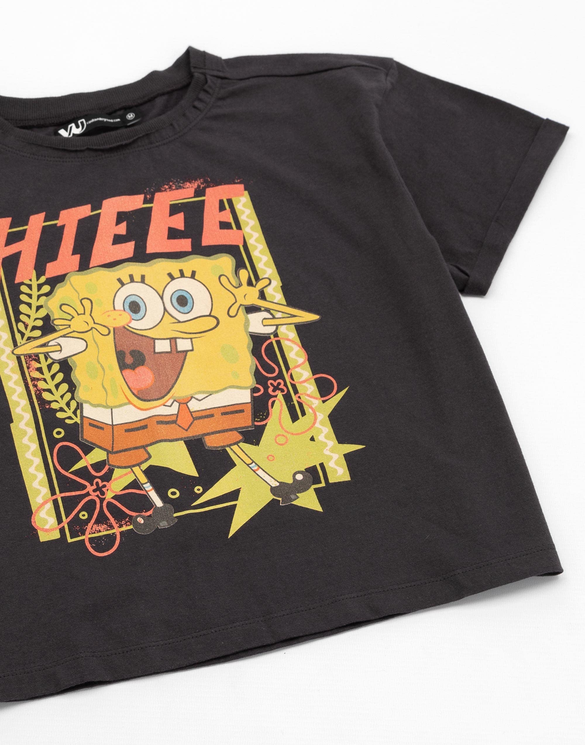 SpongeBob SquarePants Women's Cropped T-Shirt - Soft Cotton Casual Tee for Summer Outfits & Streetwear Fashion