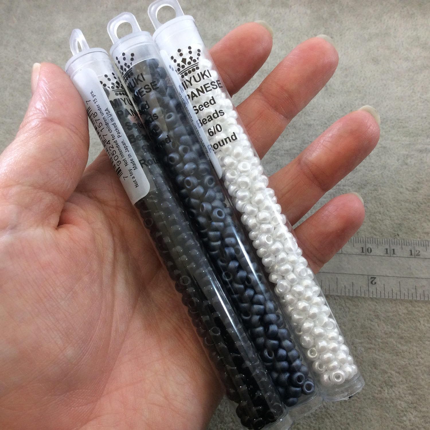 Miyuki 6/0 Round Rocaille Seed Beads - 20g Butter Cream Ceylon Glass Beads for Jewelry Making, DIY Crafts, Scrapbooking & Home Decor