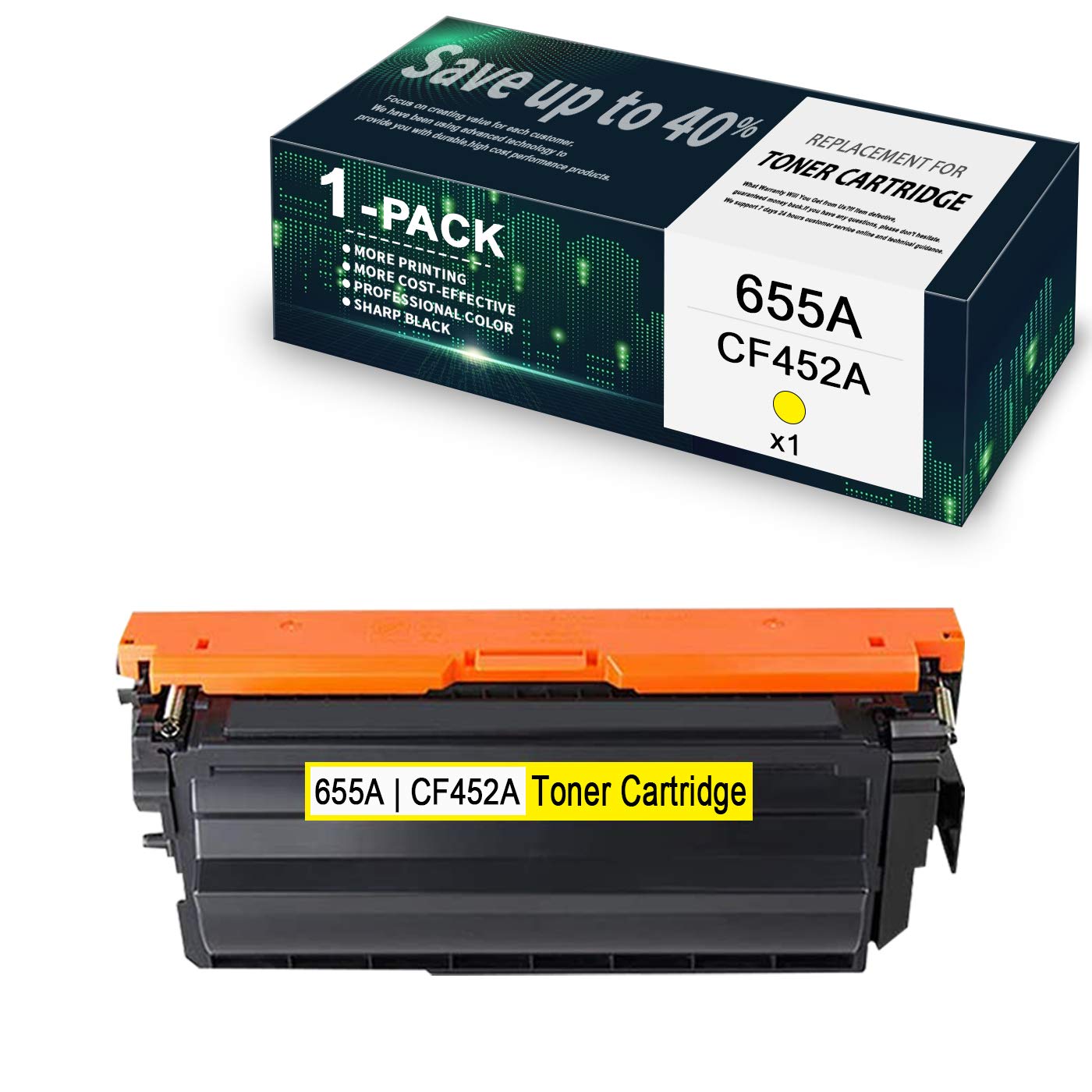 655A Yellow Toner Cartridge Replacement for HP Color Enterprise M653x M682z M681dh M652n M681f M652dn M653dh M681z M653dn Printers | CF452A Compatible | High-Yield Printing for Office & Home Use