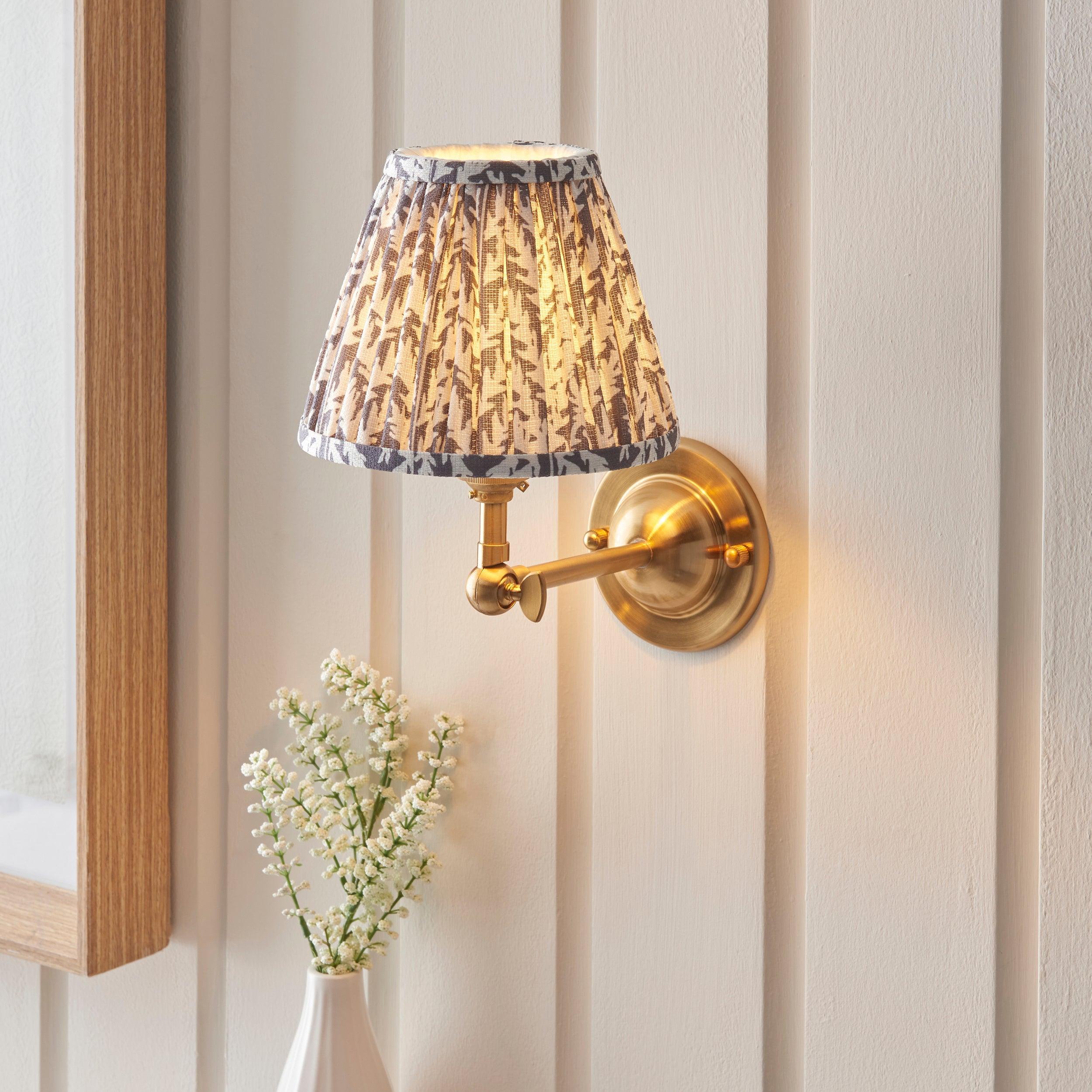 Vintage Dome Wing Brass Wall Light with 16cm Shade - Classic Sconce for Bedroom, Hallway & Living Room Lighting