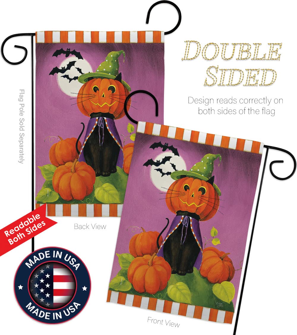 Happy Haunting Cat Garden Flag - Halloween Decor for Yard & Home