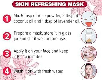 Pure & Natural Rose Petal Powder for Skin Care - 100g Organic Face Mask for Brightening, Tan Removal & Glowing Complexion | DIY Facial Treatment for Dry & Sensitive Skin | Perfect for Spa Day & Home Beauty Routine