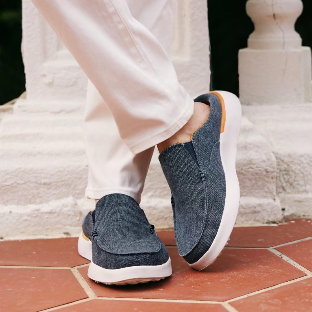 OrthoComfoot Men's Orthopedic Slip-On Loafers - Arch Support Walking Shoes for Plantar Fasciitis & Flat Feet Pain Relief - Comfortable Orthotic Casual Shoes for Heel Pain & Foot Discomfort - Perfect for Work, Travel & Daily Walking