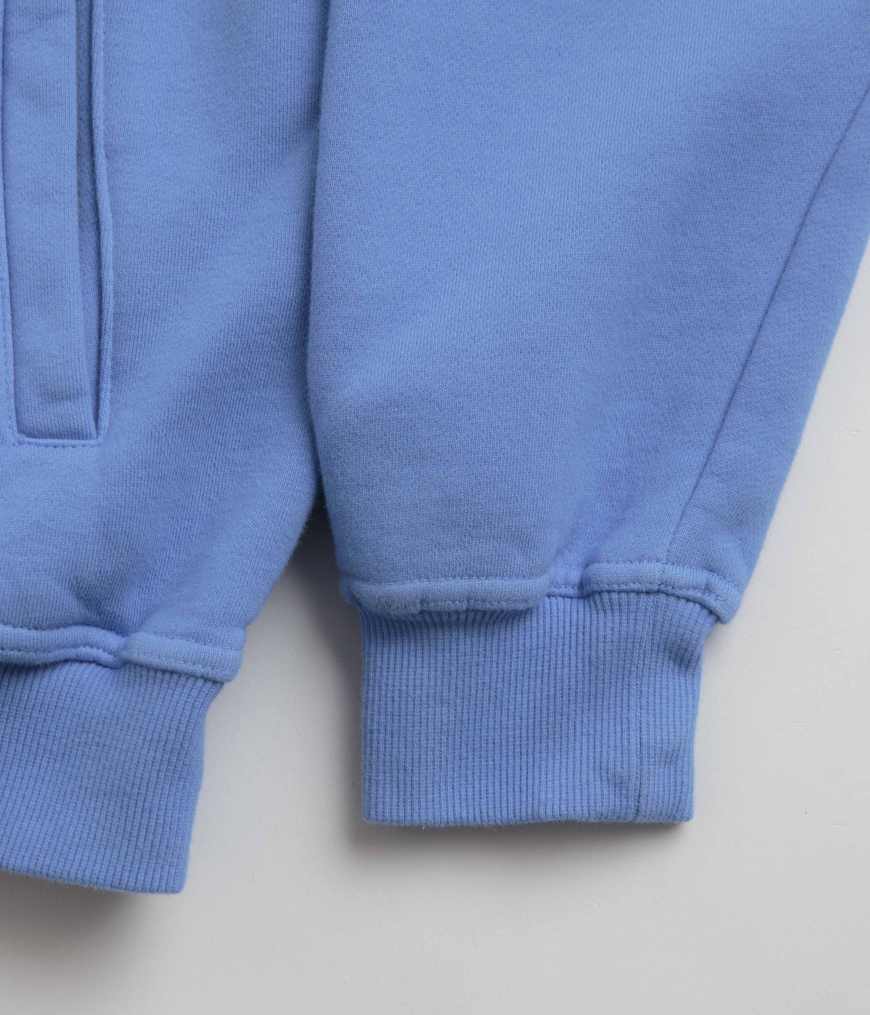 Butter Goods Pigment Dye 1/4 Zip Sweatshirt - Cornflower Blue | Men's Casual Pullover Hoodie | Perfect for Streetwear & Everyday Comfort