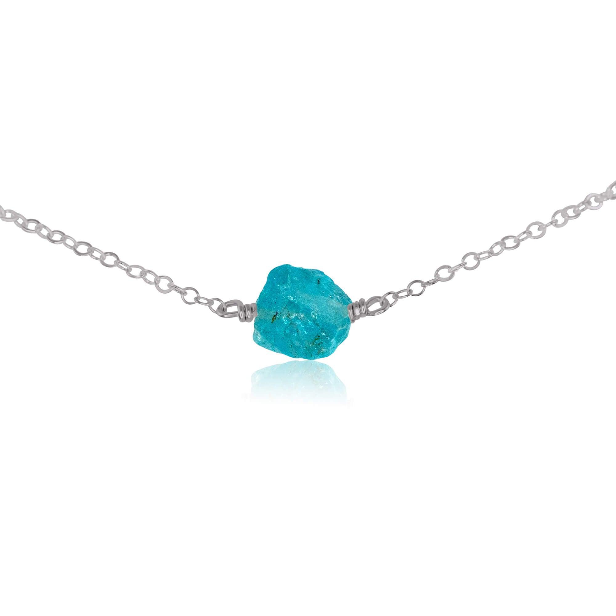 Natural Raw Apatite Crystal Nugget Choker Necklace - Healing Stone Jewelry for Women, Boho Style Layering Piece | Perfect for Meditation, Energy Work & Spiritual Gifts