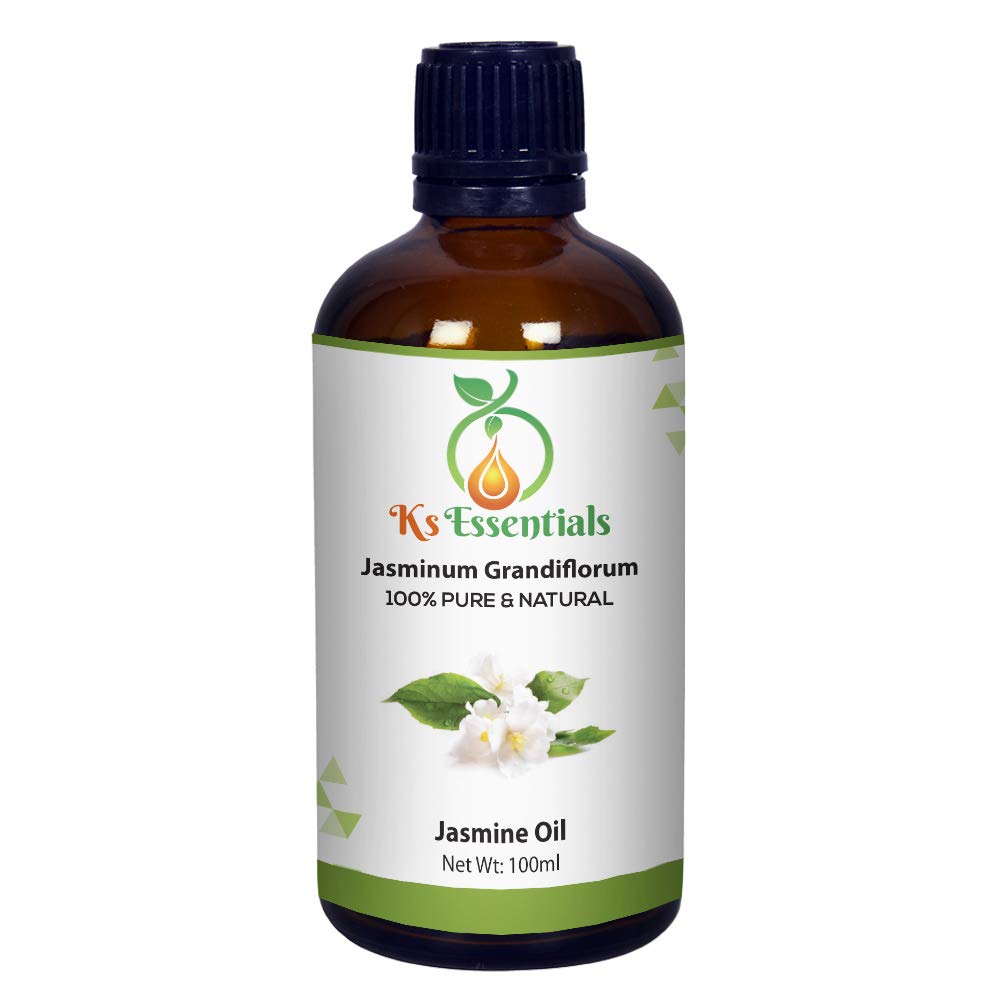 **Ks Essentials 100% Pure Jasmine Essential Oil (Jasminum Grandiflorum) - Undiluted, Steam Distilled, 100ml - Aromatherapy, Relaxation & Skincare**