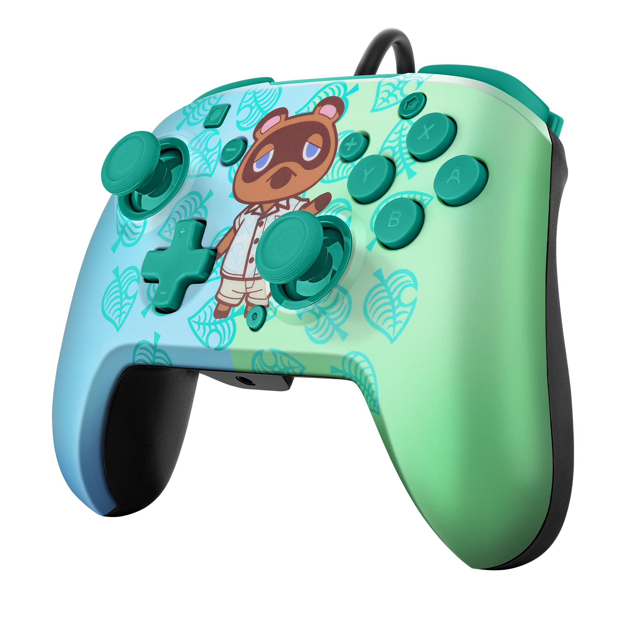 PDP REMATCH Enhanced Wired Nintendo Switch Pro Controller for Switch, Switch Lite & OLED - Animal Crossing Tom Nook Edition (Blue/Green) | Perfect for Gaming, Multiplayer & Competitive Play