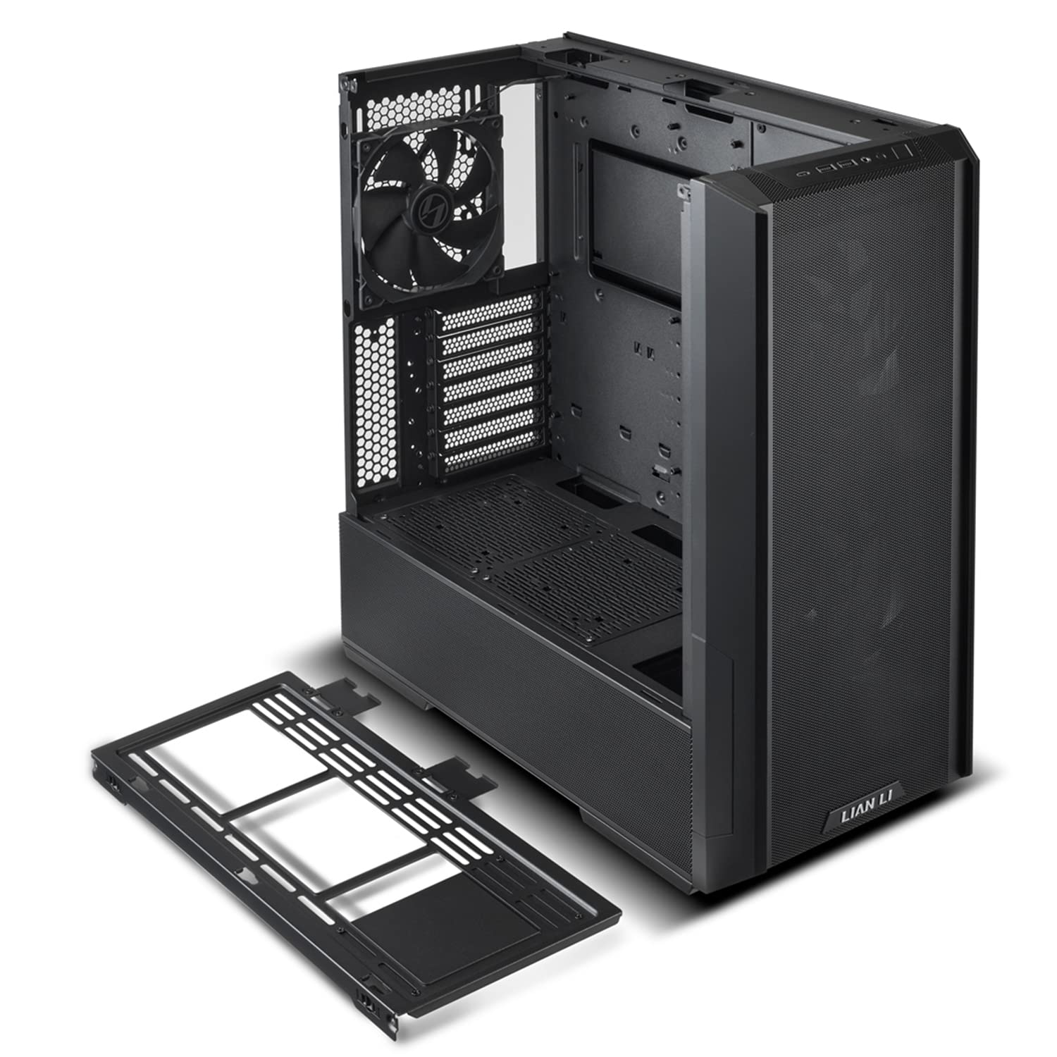 LIAN LI LANCOOL 216 E-ATX PC Case - High Airflow RGB Gaming Computer Case with Mesh Panels, 2x160mm & 1x140mm PWM Fans, Rear PCIe Fan Bracket - Perfect for Gaming Rigs, Streaming Setups & High-Performance Workstations (Black)