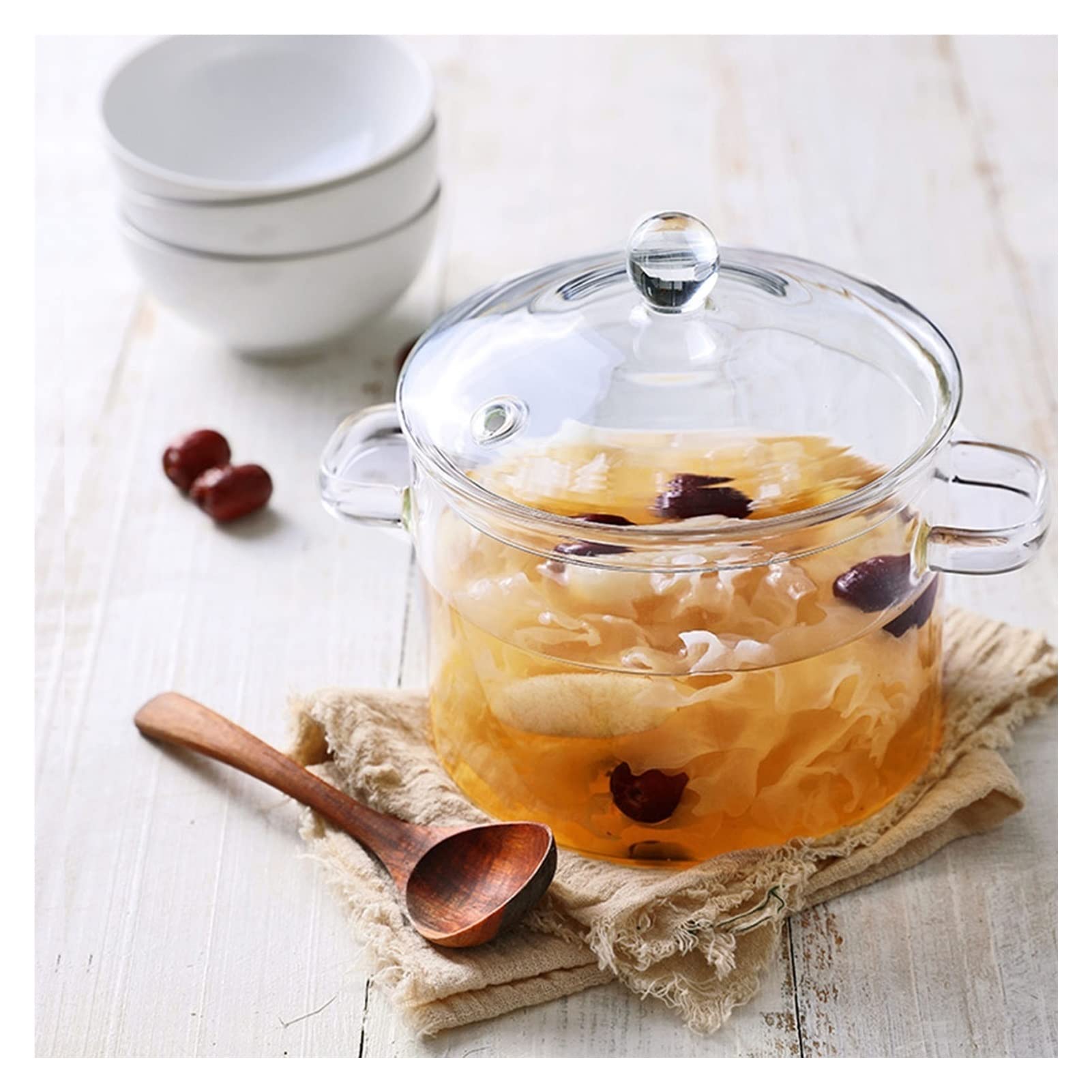Premium Clear Glass Saucepan with Lid - 1900ml High-Temperature Resistant Transparent Stockpot for Cooking Noodles, Soup, Milk & Baby Food | Ideal for Stovetop, Induction Cooktops & Microwave Use