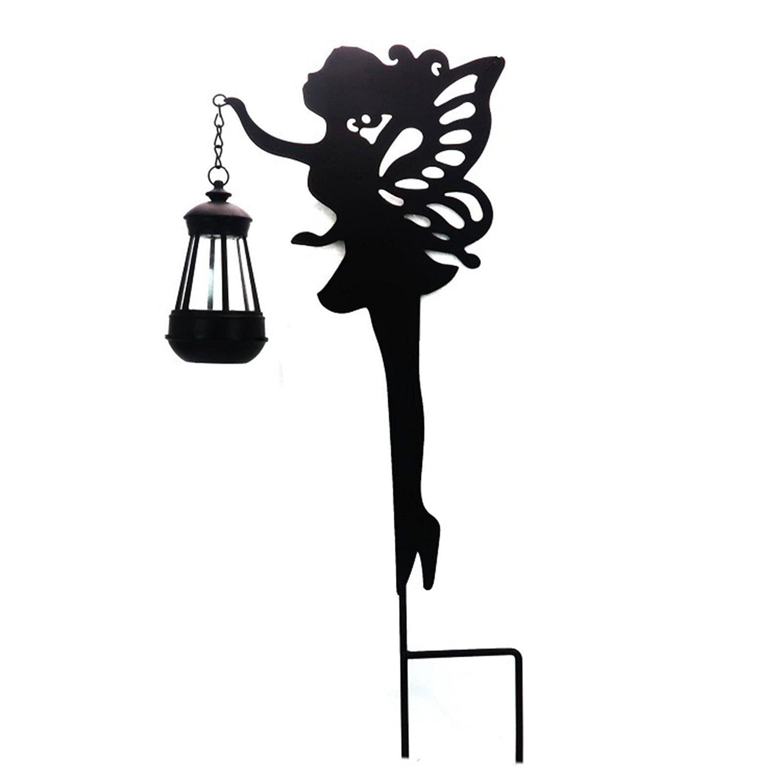 Solar Powered Fairy Lantern Outdoor Lights - 2 Pack Metal Wall Art Sculpture with Warm White LED, IP68 Waterproof for Garden, Patio & Pathway Decoration - Perfect for Backyard, Landscape & Nighttime Ambiance