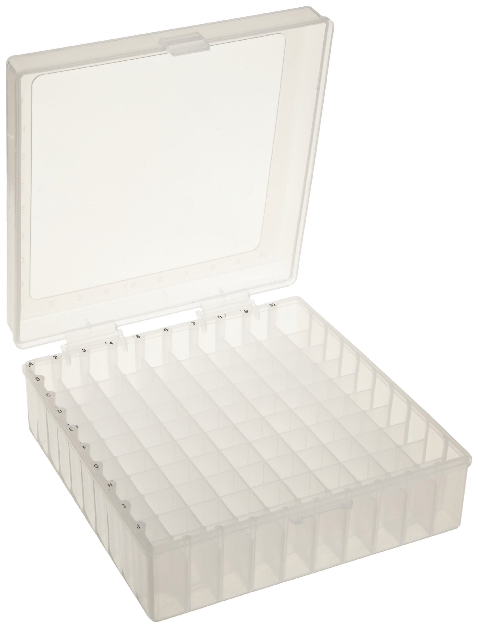 SP Bel-Art 100-Place Plastic Freezer Storage Boxes, Natural (Pack of 5) - Lab Sample Organizer for Cryogenic Freezer Storage - Ideal for Scientific Research, Medical Labs & Food Preservation