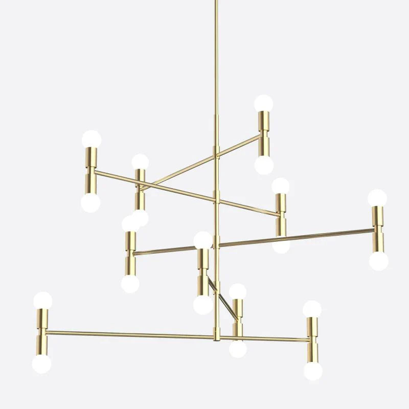 Atelier 5-Tier Linear Chandelier - Modern Crystal Pendant Lighting Fixture for Dining Room, Kitchen Island & Living Room Decor