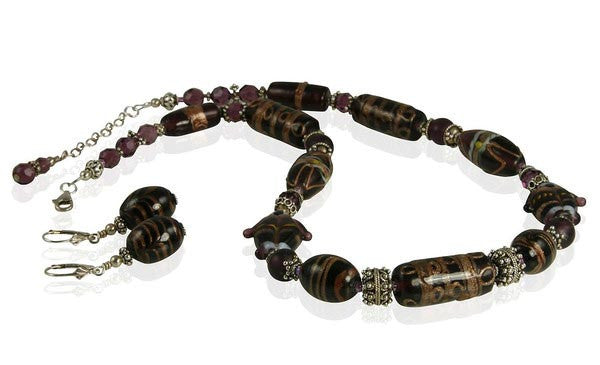 Handmade Amethyst Beaded Necklace Set - Elegant Purple Gemstone Jewelry for Women, Perfect for Gifts, Weddings & Boho Fashion
