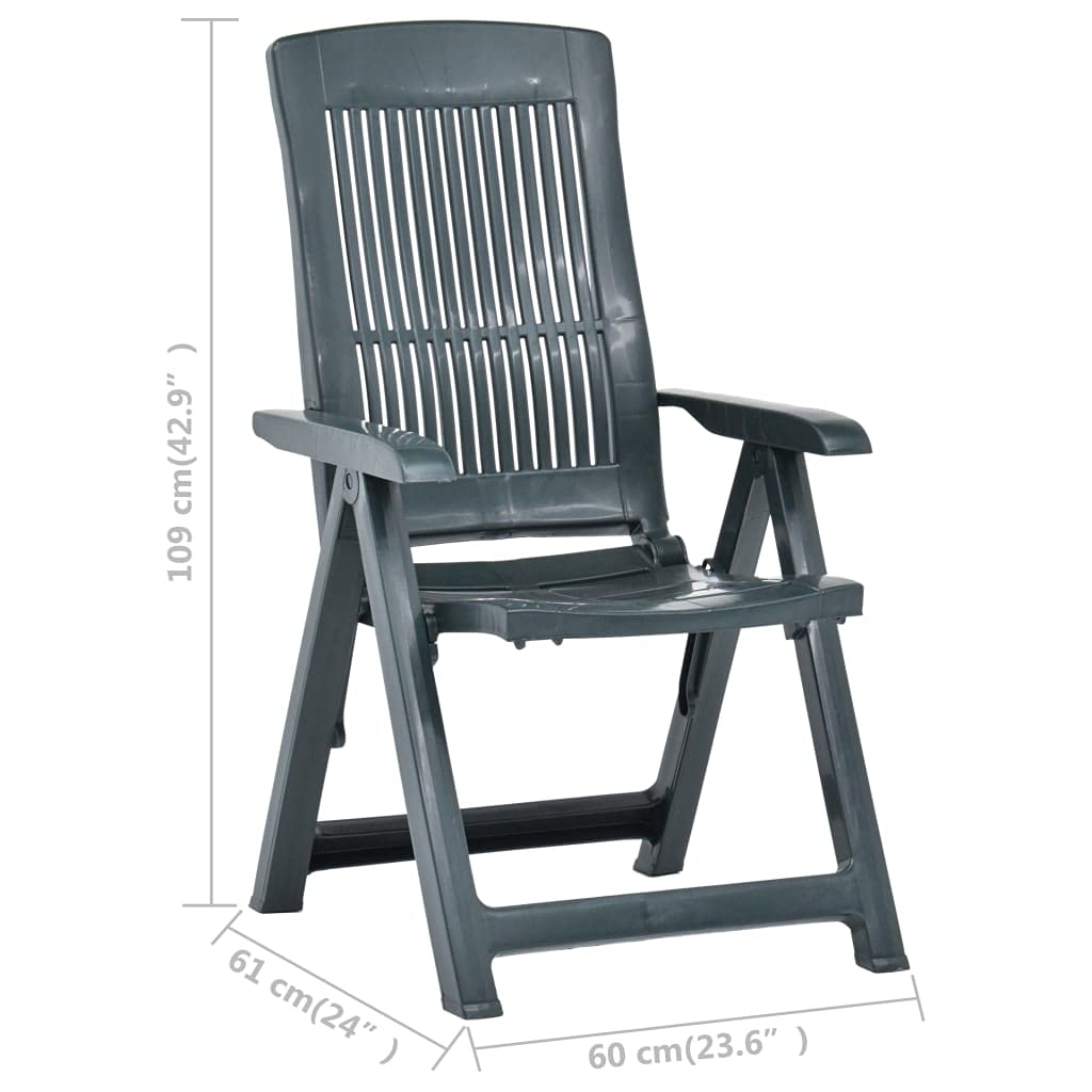2-Pack Adjustable Reclining Garden Chairs – Outdoor Plastic Club Chairs with Armrests, Patio Dining & Lounge Furniture (23.6
