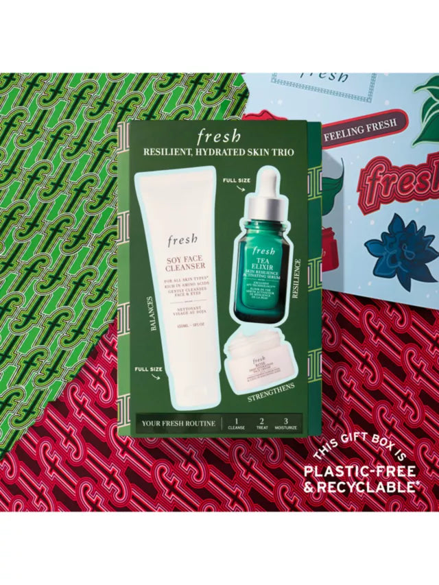 Fresh Hydration Boost Trio Set - Vitamin C Serum, Hyaluronic Acid & Aloe Vera for Glowing Skin | Perfect for Daily Skincare Routine & Travel Essentials