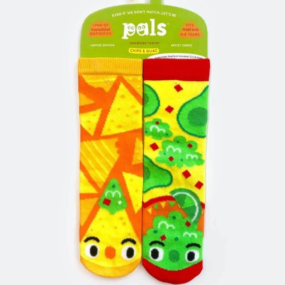 Fun Mismatched Socks for Teens - Colorful Chip & Guacamole Pattern Novelty Socks - Perfect for School, Gifts, and Casual Wear