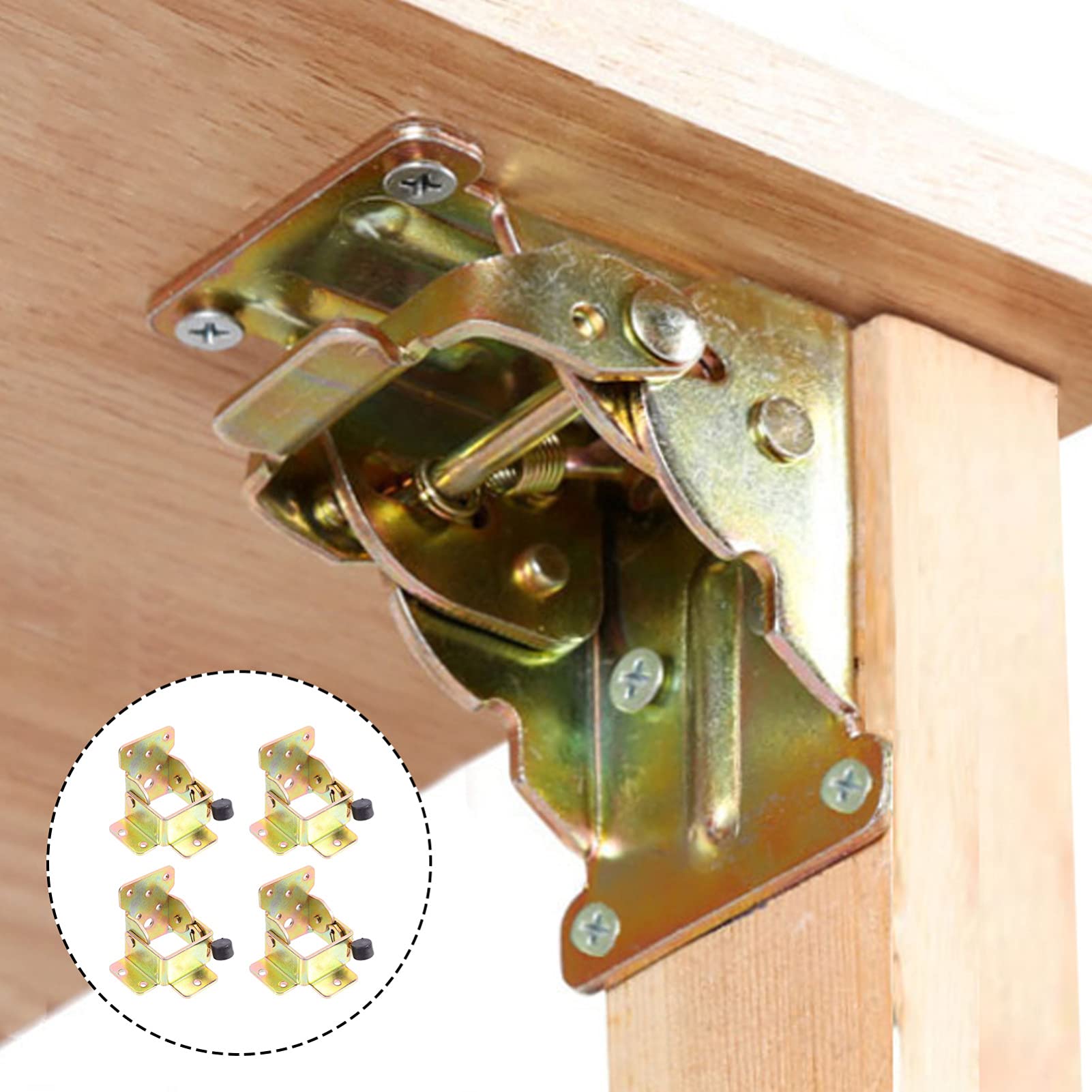 DOITOOL 4Pcs Folding Chair Leg Hinges - Heavy Duty Iron Support Brackets for Foldable Tables, Chairs & Shelves - Angle Braces for Space-Saving Furniture in Home, Office & Dorm Rooms