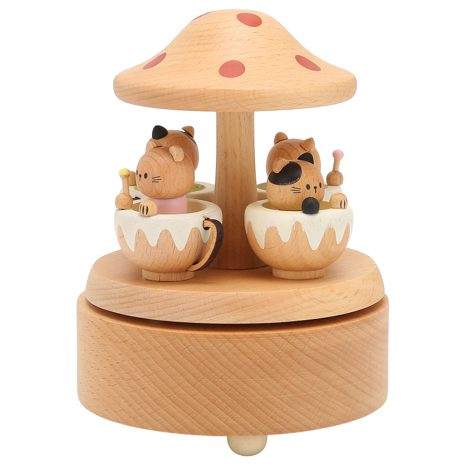 Geriop Cartoon Animal Music Box - Cute Musical Gift for Girls, Eco-Friendly Wooden Music Box for Office Desk & Living Room Decor - Perfect for Birthdays, Home Decor, and Relaxation