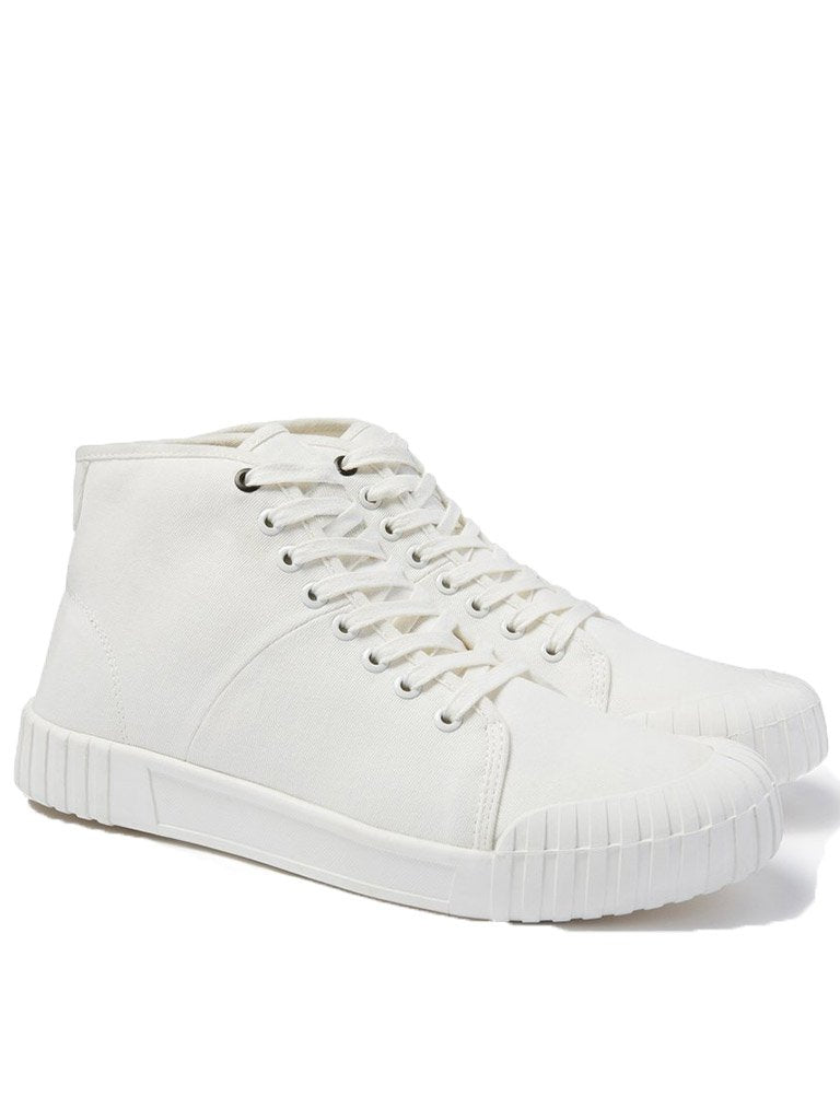 Good News Bagger High Top Sneakers for Men & Women - White Retro Skate Shoes for Casual Wear, Street Style & Skateboarding