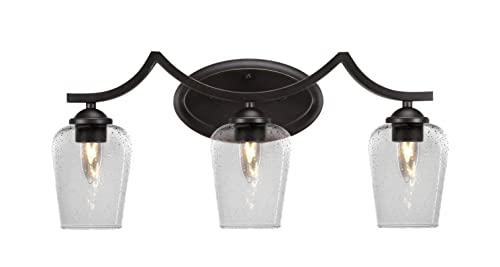 Zilo 3-Light Bathroom Vanity Light Fixture in Dark Granite - Modern LED Wall Sconce for Bathroom Mirror Lighting (553-DG-210) - Perfect for Home, Hotel, Spa & Salon Décor