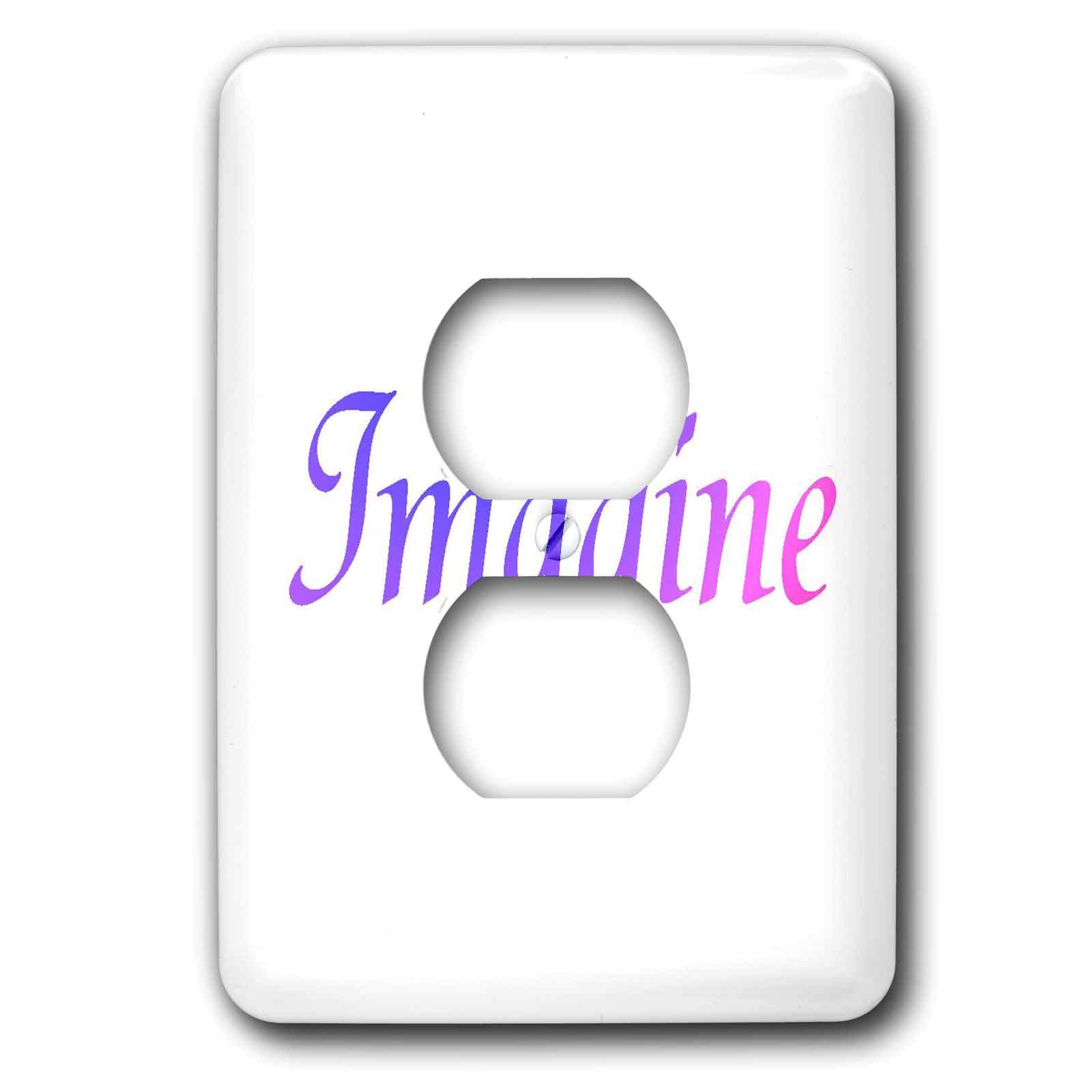 3D Rose Purple and Pink Imagine Outlet Cover - Decorative Electrical Outlet Plate for Bedroom, Nursery, or Kids Room - Safe and Stylish Wall Decor