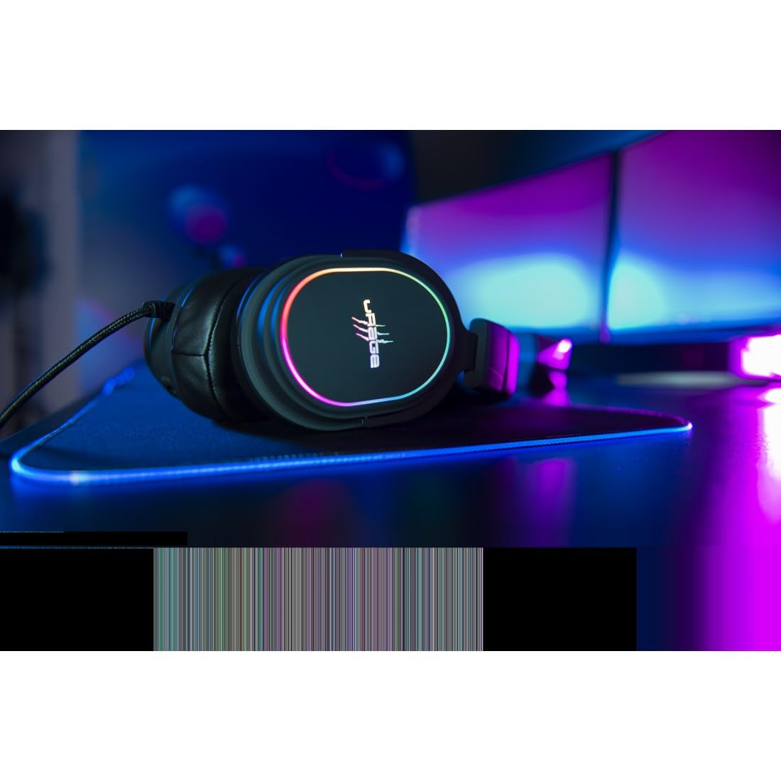 uRage Gaming Headset SoundZ 800.7.1 V2 - Wired 7.1 Virtual Surround Sound Headphones for PS5, PC, Xbox - Multi-Platform Gaming Headset with 2m USB Cable (Black) - Perfect for Competitive Gaming & Immersive Audio Experience