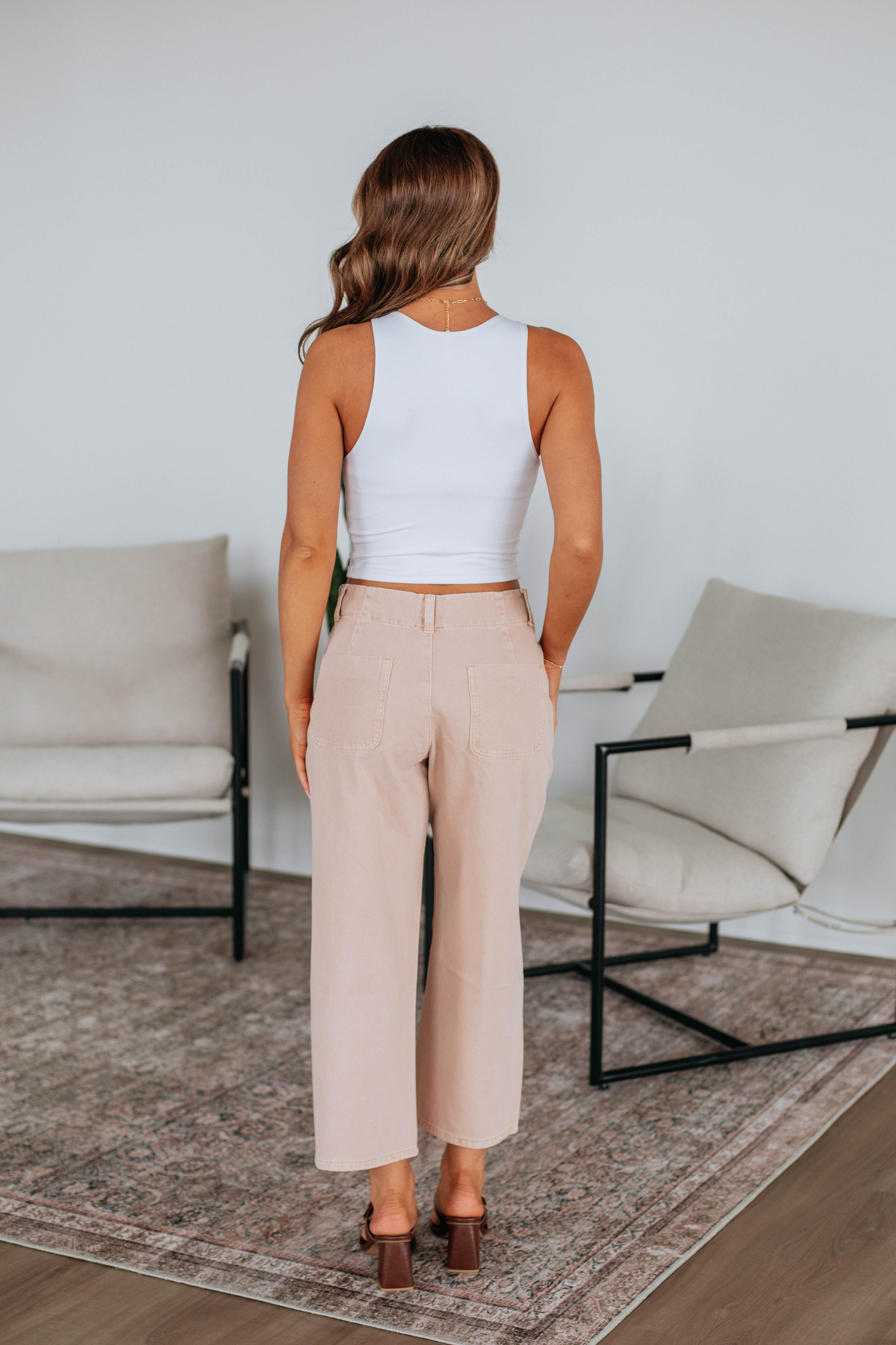 Blithe Wide Leg Pants for Women - High Waisted Linen Trousers in Sunkissed Beige | Comfortable Summer Casual Pants for Office, Travel & Everyday Wear