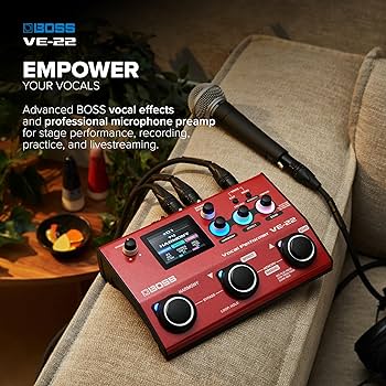 BOSS VE-22 Vocal Performer & Looper Pedal - Professional Vocal Effects Processor for Singers & Musicians - Perfect for Live Performances, Studio Recording & Karaoke Nights