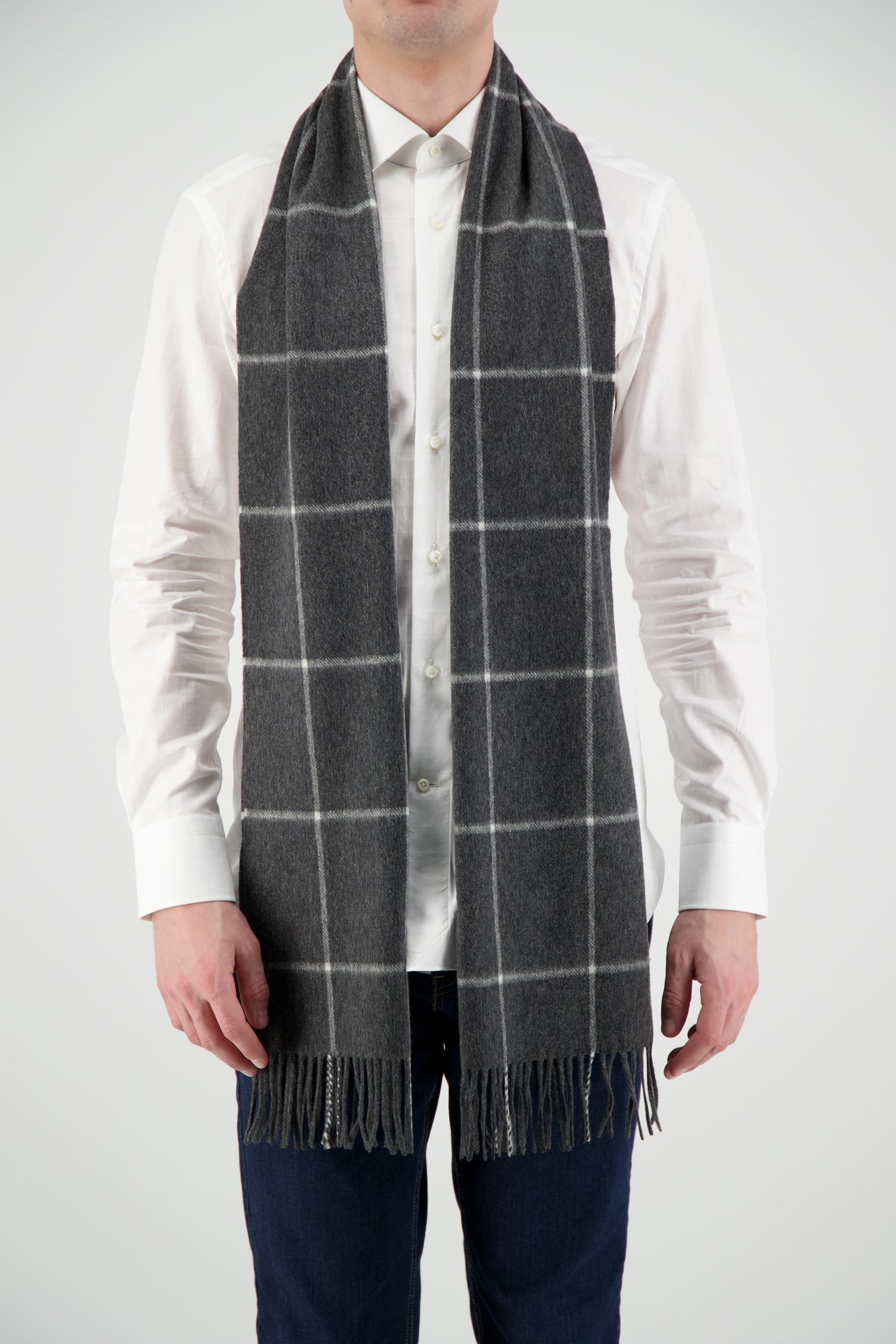 Joshua Ellis Premium Grey Cashmere Scarf for Men & Women - Soft Winter Wrap for Cold Weather, Travel & Fashion Accessories