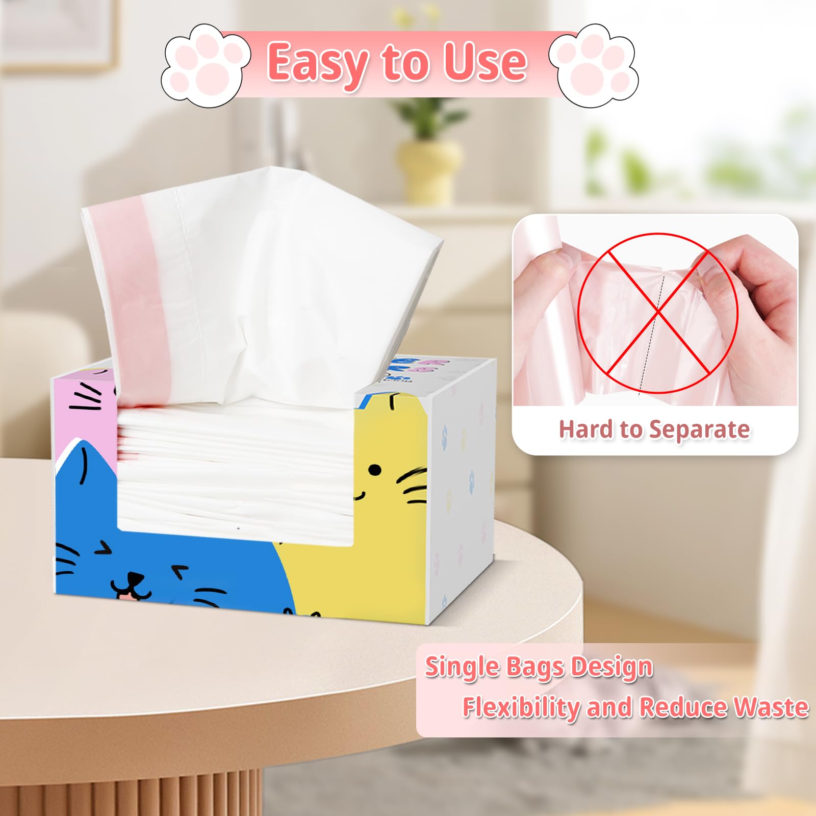 80 Count Heavy Duty Cat Litter Box Liners - Extra Thick Leak-Proof Litter Bags for Cleanpethome Self-Cleaning Litter Box | Perfect for Odor Control & Easy Cleanup | Ideal for Multi-Cat Homes & Small Trash Cans
