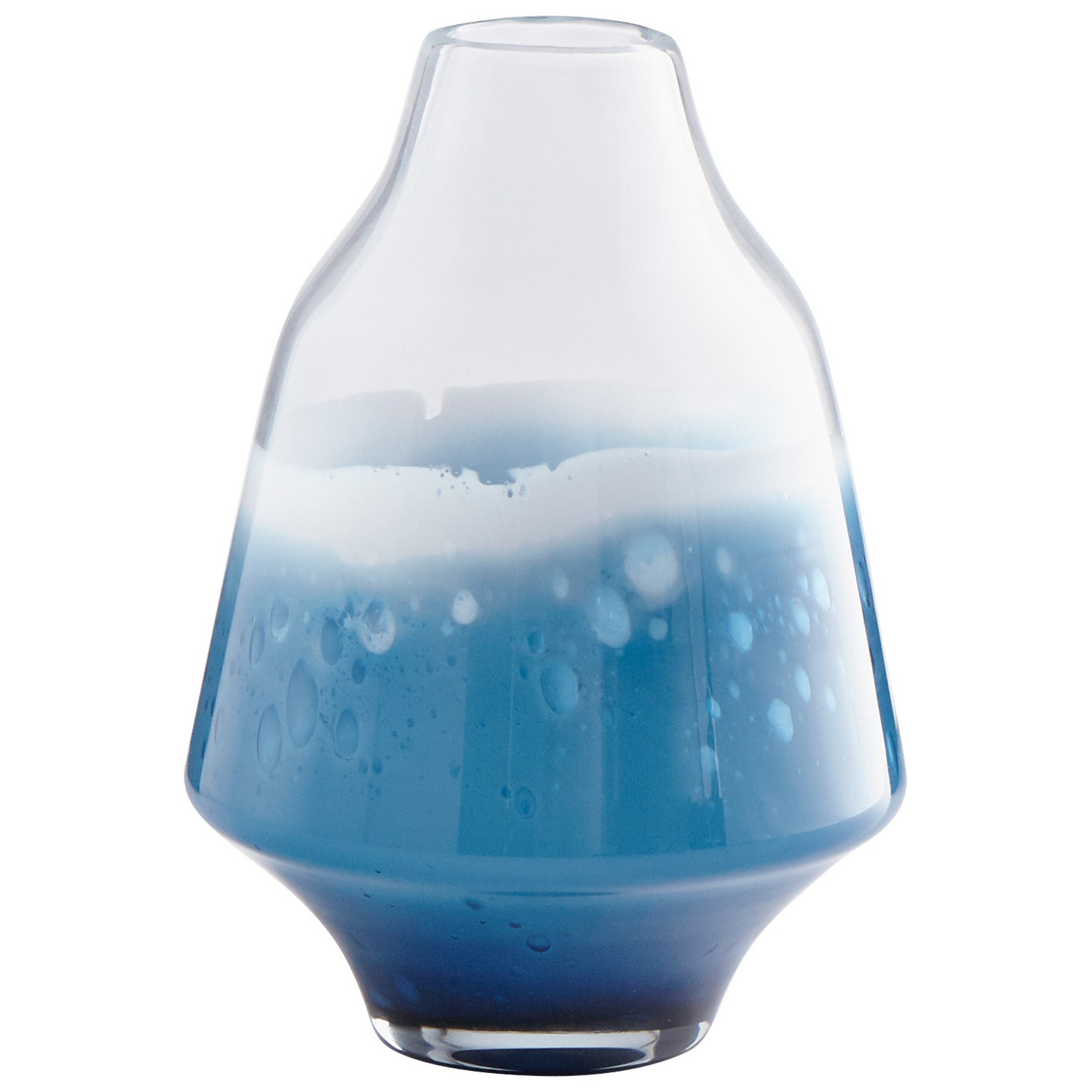 Cyan Design 09166 Water Dance Vase - Clear & Cobalt Blue Glass Vase for Home Decor, Wedding Centerpiece, Floral Arrangement | Medium Size