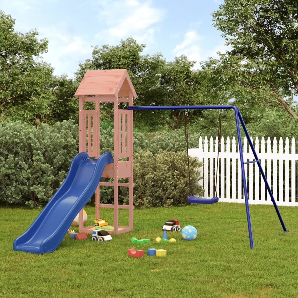 vidaXL Outdoor Playset for Kids - Solid Wood Douglas Fir Construction - Durable Backyard Swing Set for Outdoor Play & Fun Activities