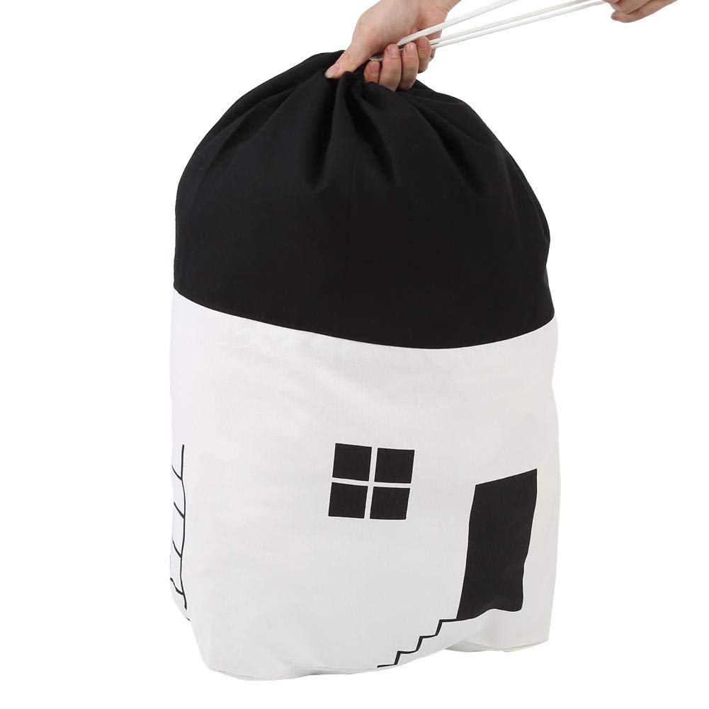 Kids Toy Storage Bag - Cotton Drawstring Organizer for Toys, Balls & Bath Toys | Portable & Durable | Perfect for Home, Nursery & Travel (White)
