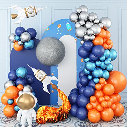 Orange Navy Blue Metallic Silver