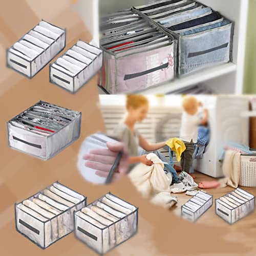 Mesh Clothes Storage Box with 6 Grids - Foldable Drawer Organizer for Pants, Shirts & Accessories | Wardrobe Closet Divider Bag (Medium Size) | Perfect for Bedroom, Closet & Travel Organization