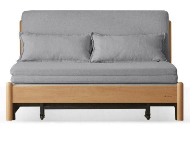 Solid Beech Wood Sofa Bed - Convertible Sleeper Sofa for Small Spaces, Guest Room & Living Room - Comfortable & Space-Saving Furniture