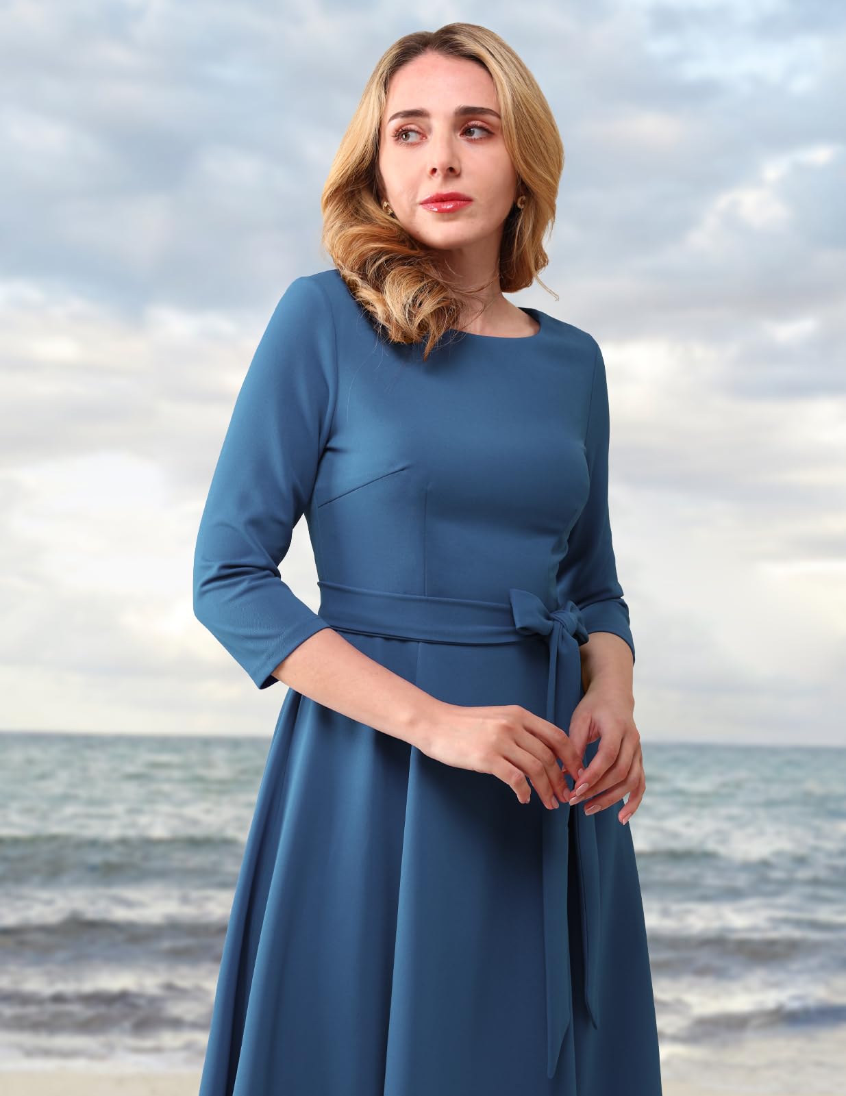 Vintage Cocktail Dresses for Women 2025 | 3/4 Sleeve Formal Wedding Guest Dress | Church & Spring Occasion Wear | Elegant Party, Bridal Shower & Evening Events Attire