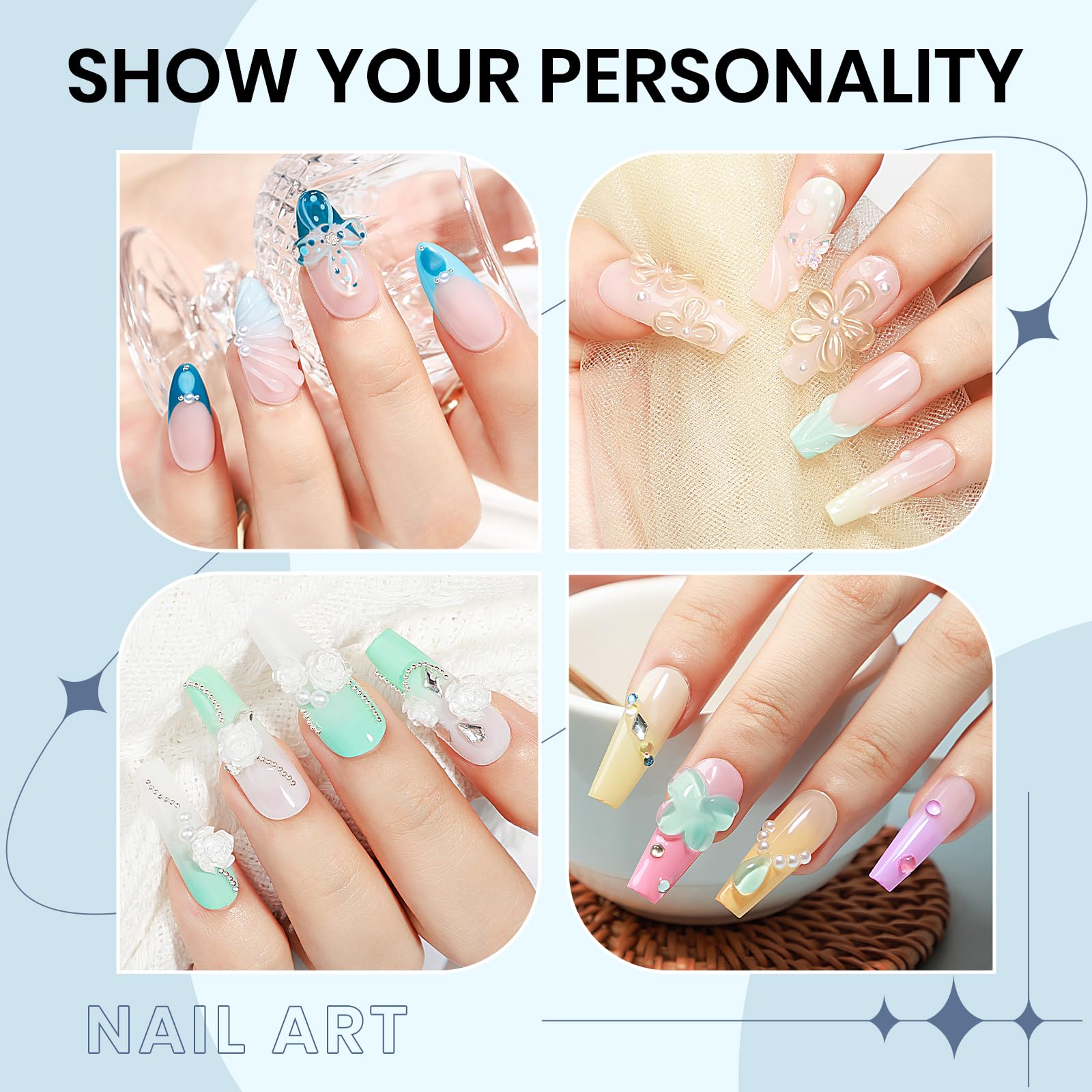 3D Nail Sculpture Builder Gel - Clear Hard Gel for Nail Art, Rhinestone Glue & Christmas Nail Charms | DIY Manicure Kit for Home & Salon Use | Perfect for Special Occasions & Holiday Nail Designs