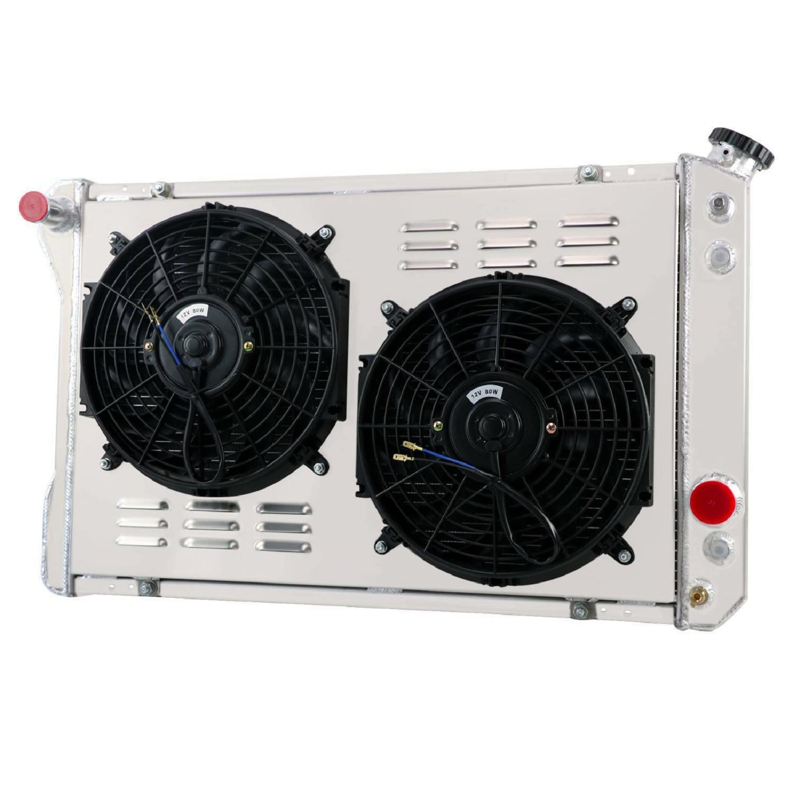 High Performance 3 Row Aluminum Radiator for 1982-1992 Chevy Camaro & Pontiac Firebird 5.0L 5.7L V8 - Complete Cooling Kit (Radiator, Shroud, Dual 12