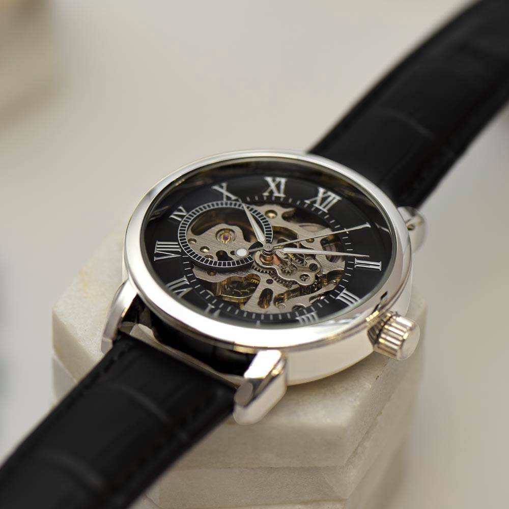 Openwork Men's Watch - Elegant Father's Day & Birthday Gift for Dad from Daughter or Son | Perfect for Business, Casual Wear & Special Occasions