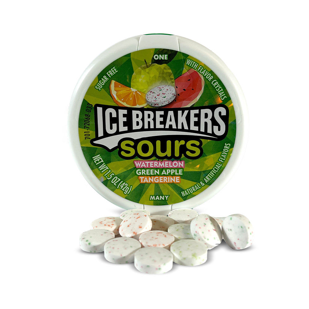 Hershey Ice Breaker Sour Mints - 8 Count Box | Refreshing Breath Mints for Work, Travel & Fresh Breath On-The-Go