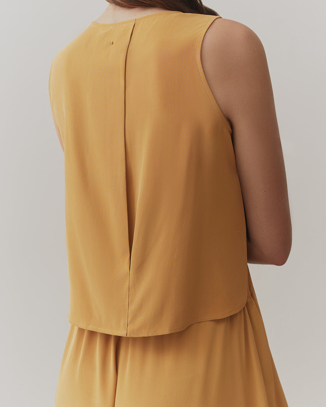Washable Silk Cropped Overlay Tank Top - Women's Summer Fashion Blouse for Casual Wear & Layering