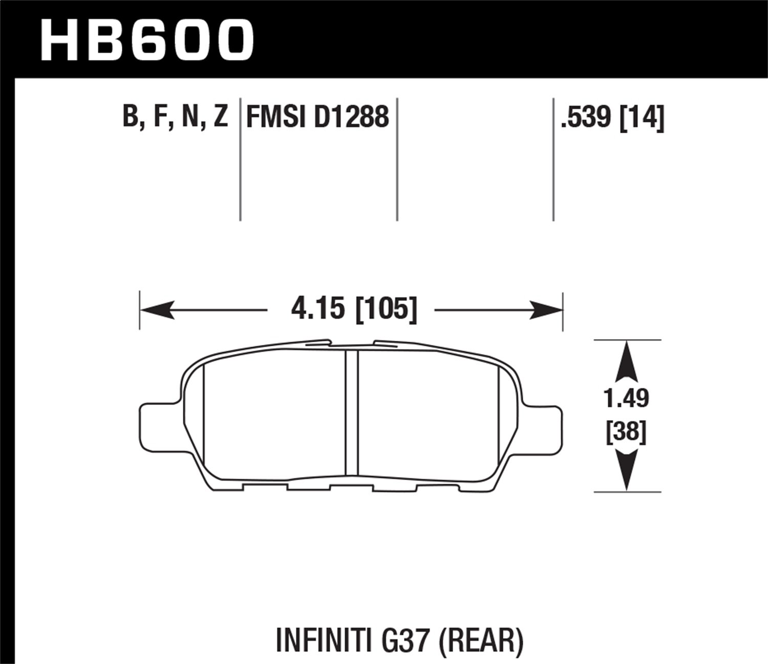 HB600Z.539 High-Performance Ceramic Brake Pads for Cars & Trucks - Low Noise, Dust-Free, Long-Lasting - Perfect for Daily Commuting & Performance Driving
