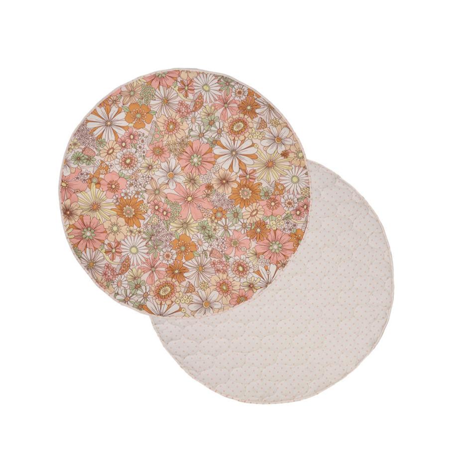Linen House Kids Flower Power Playmat - Soft, Non-Slip Baby Play Mat for Floor Activities, Tummy Time & Nursery Decor | Perfect for Playrooms, Daycares & Gift Giving